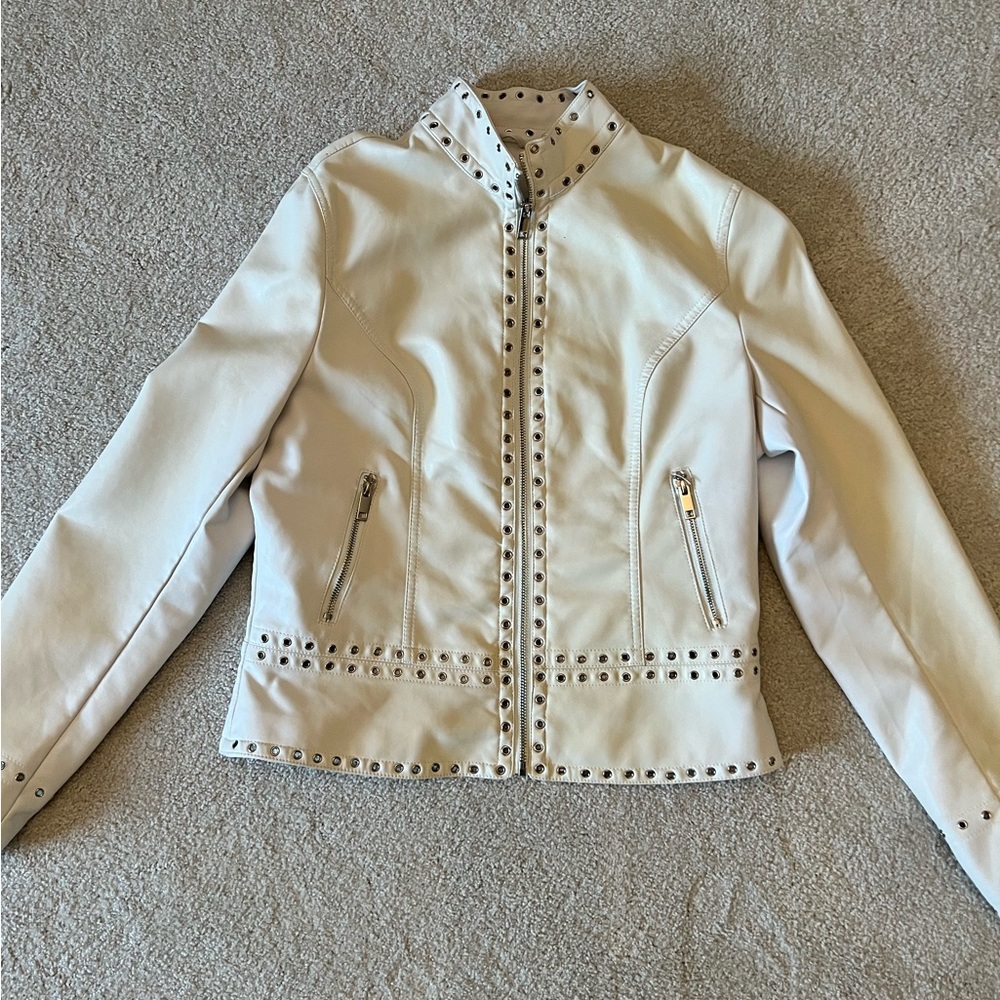 Cream studded jacket